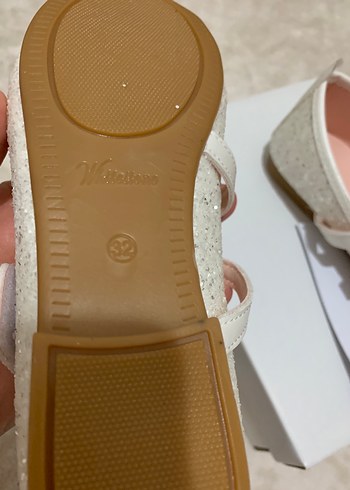 Kız Çocuk Beyaz Simli Babet Ayakkabı - Görsel 3