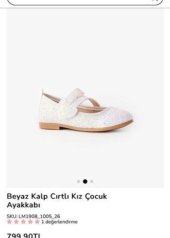 Kız Çocuk Beyaz Simli Babet Ayakkabı - Görsel 2