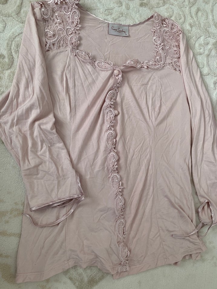 Uzun Kollu Nakışlı Lohusa Geceliği - Görsel 5