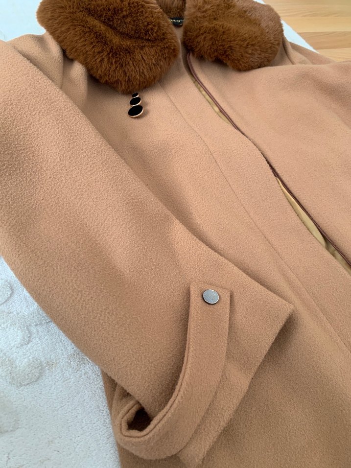 Kahverengi Kürklü Mini Mont - Görsel 2