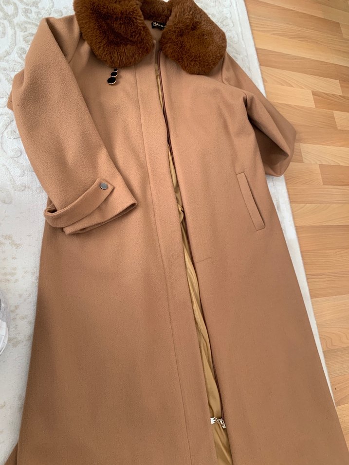 Kahverengi Kürklü Mini Mont - Görsel 4