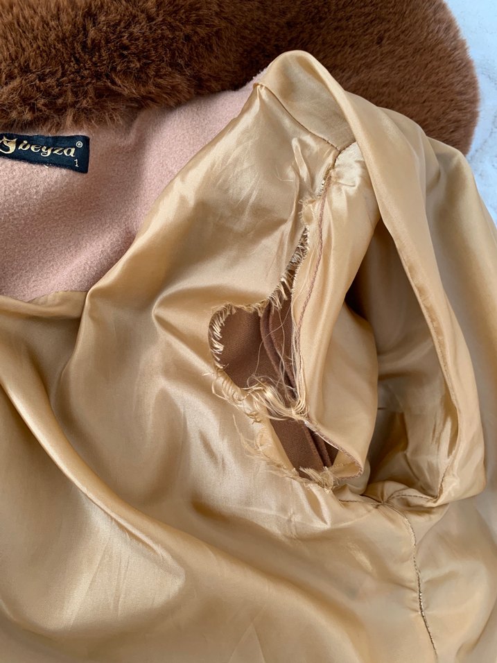 Kahverengi Kürklü Mini Mont - Görsel 5