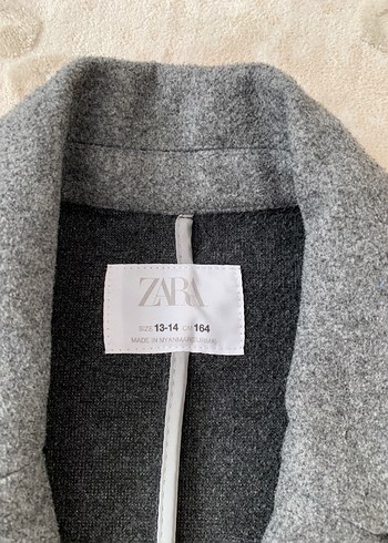 Gri Düğmeli Yün Kaban - Görsel 4