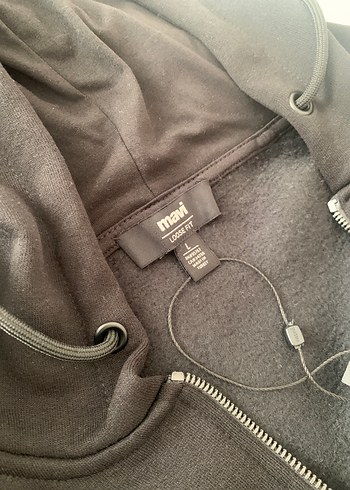 Mühür Logo Nakışlı Siyah Fermuarlı Sweatshirt - Görsel 3