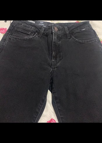 Kadın Siyah Midi Boy Regular Fit Kot Pantolon - Görsel 2