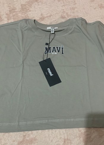 Gri Oversize Kadın Tişört MAVİ - Görsel 3