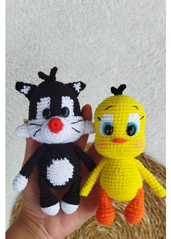 amigurumi Sylvester Tweety anahtarlık