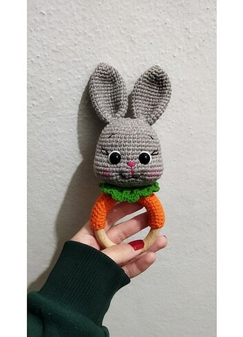Amigurumi tavşan çıngırak diş kaşıyıcı 