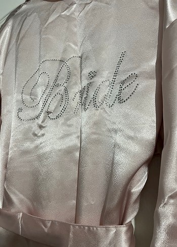 Parlak Bej Kadın Midi Bride Sabahlık - Görsel 2