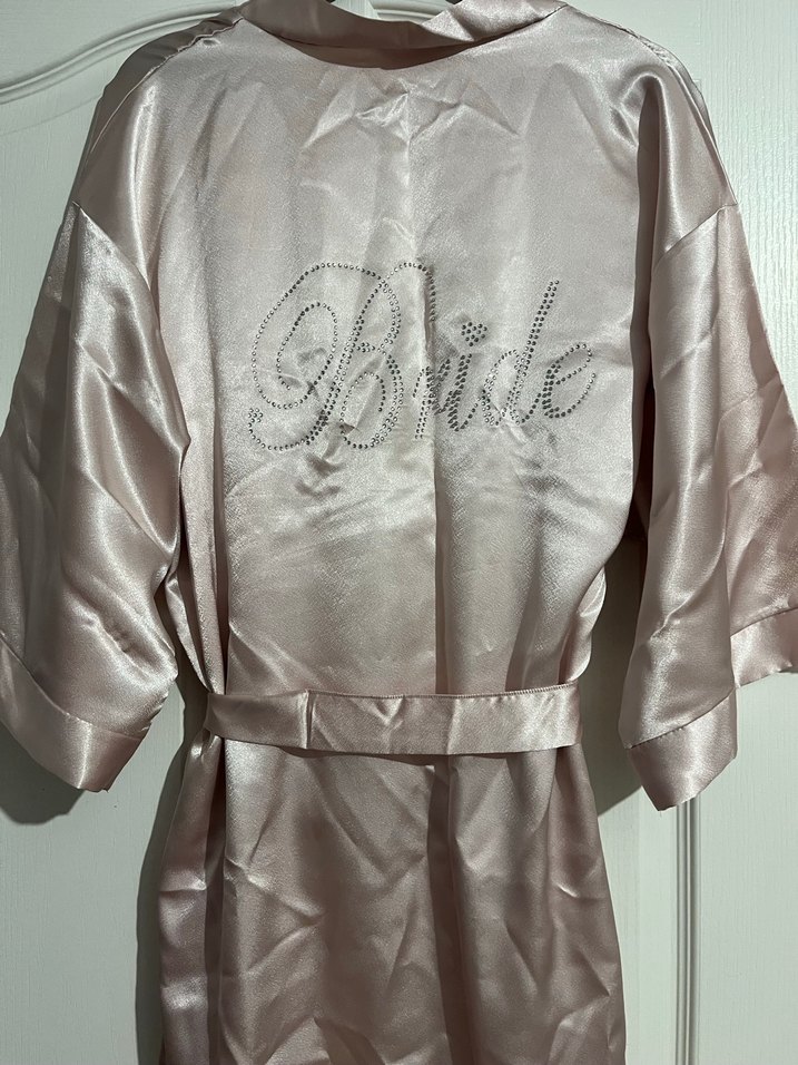 Parlak Bej Kadın Midi Bride Sabahlık - Görsel 3