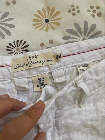H&M Beyaz keten şort