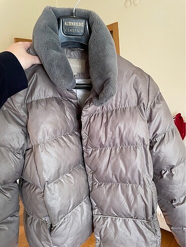 42 Beden gri Renk Fabrika Şişme Mont