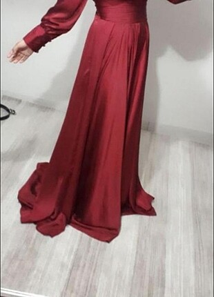 Bordo tesettür abiye