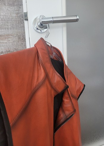 Erkek Kahverengi Deri Biker Yelek - Görsel 2