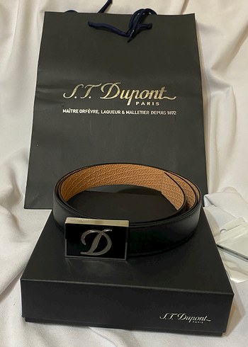 S.T. Dupont Siyah Deri Kemer - Görsel 2