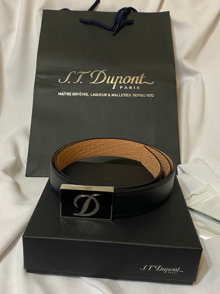 S.T. Dupont Siyah Deri Kemer - Görsel 2