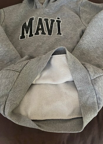 Mavi Gri Kapüşonlu Sweatshirt