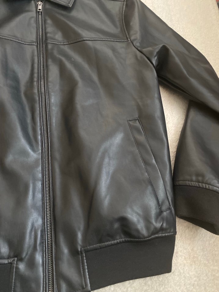 Erkek Deri Siyah Fermuarlı Ceket - Görsel 3