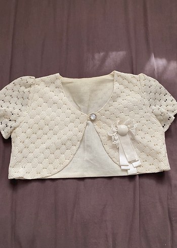 Kısa Kollu Dantel Bolero - Görsel 2