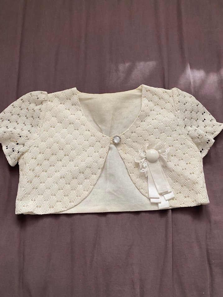 Kısa Kollu Dantel Bolero - Görsel 2