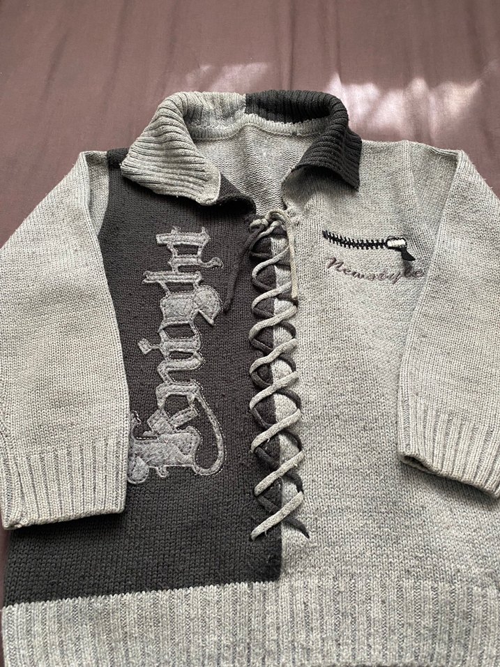 Gri Örgü Erkek Çocuk Kazak - Görsel 3