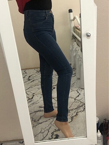 m Beden lacivert Renk Skinny jean. Dar paça jean