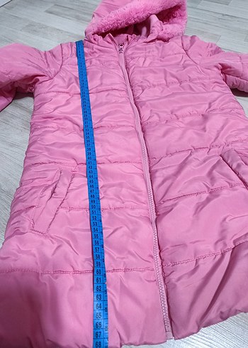 Kız Çocuk Pembe Kürklü Kapüşonlu Mont - Görsel 6