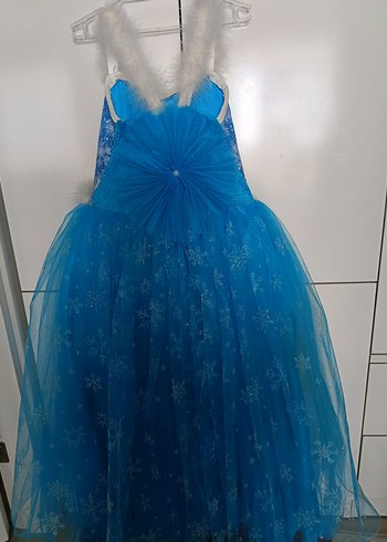 Mavi Baskılı Kız Çocuk Abiye Elbise - Görsel 2