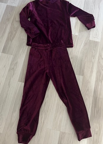 Zara Bordo Kadife Kız Eşofman Takımı