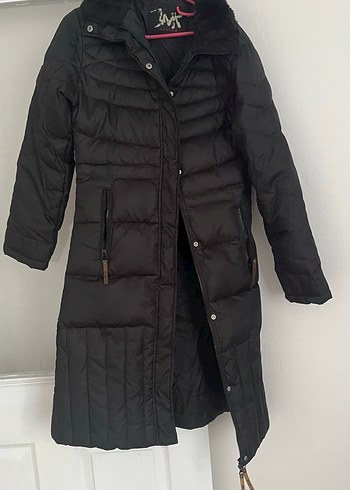 Zara Siyah, Kürklü, Uzun Kadın Kış Montu