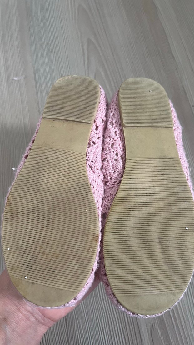 Kız Çocuk Pembe Örgü Dantel Babet - Görsel 4