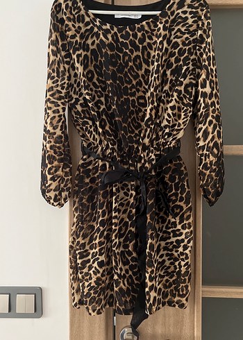 Leopar Desenli Midi Kadın Elbise - Görsel 2