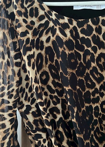 Leopar Desenli Midi Kadın Elbise - Görsel 4