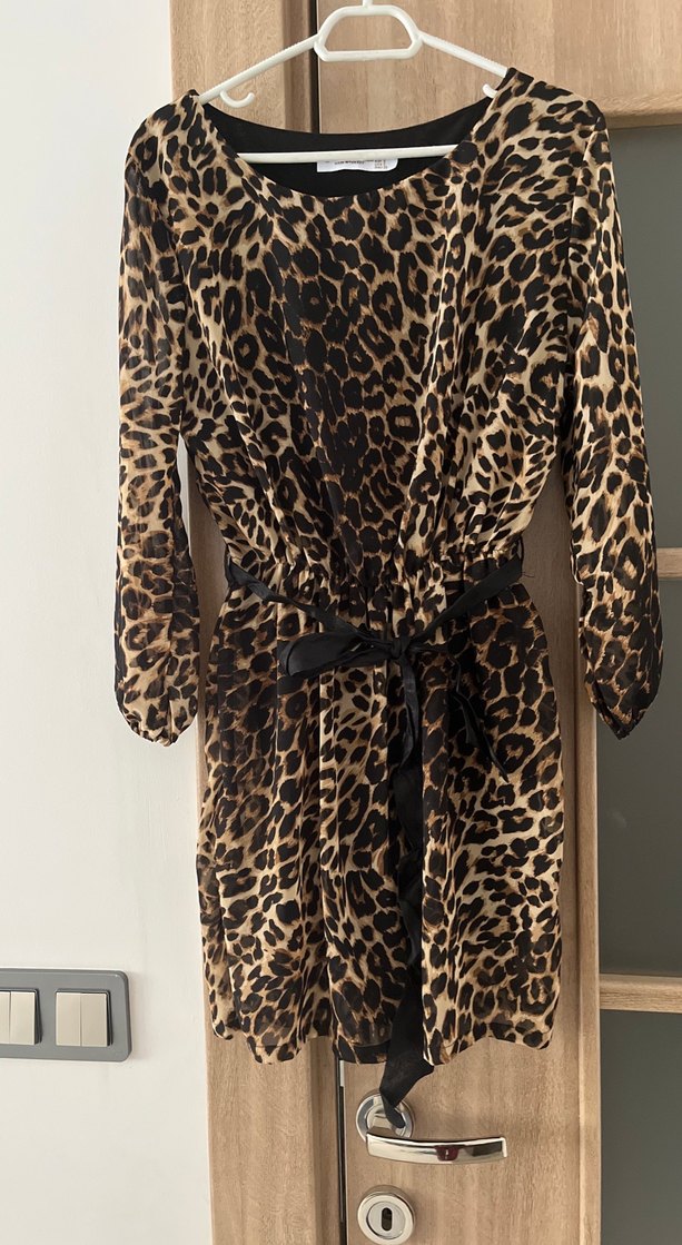 Leopar Desenli Midi Kadın Elbise - Görsel 3
