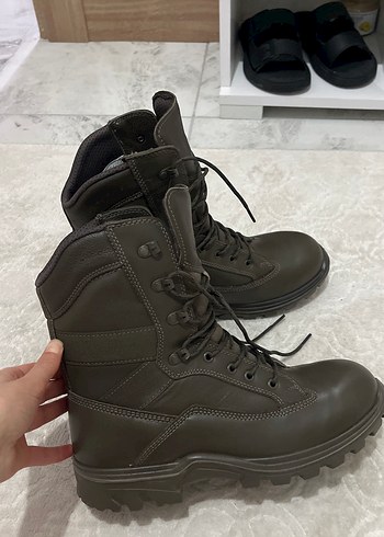 askeri haki Deri Erkek Botları Tokalı - Görsel 2