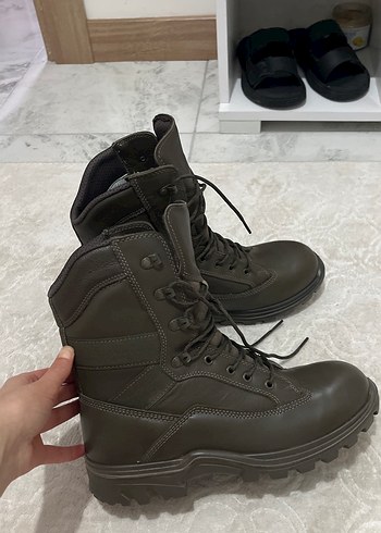 askeri haki Deri Erkek Botları Tokalı - Görsel 3