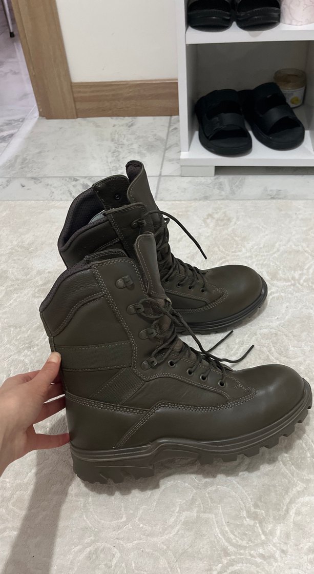 askeri haki Deri Erkek Botları Tokalı - Görsel 3