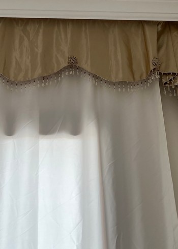 İşlemeli Fon Perde Parlak Kumaş - Görsel 2