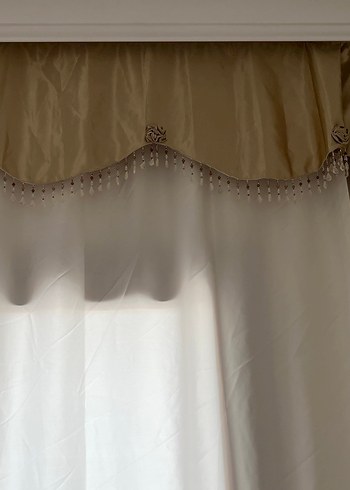 İşlemeli Fon Perde Parlak Kumaş - Görsel 4