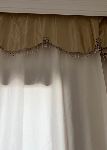 İşlemeli Fon Perde Parlak Kumaş - Görsel 5