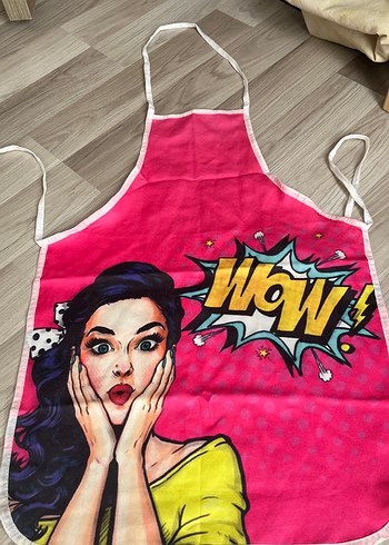 Pembe Renkli Baskılı Mutfak Önlüğü - Görsel 3