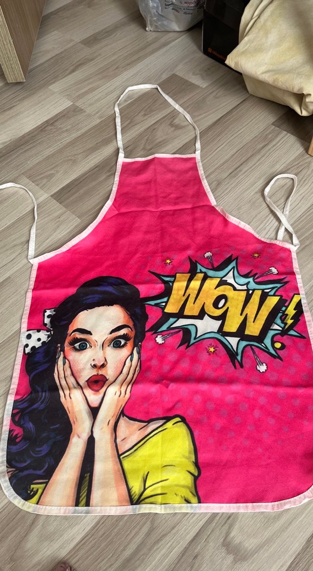 Pembe Renkli Baskılı Mutfak Önlüğü - Görsel 3