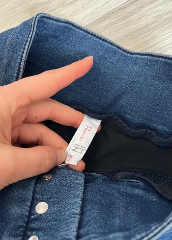 Düğmeli Kısa Kadın Mavi Denim Şort - Görsel 5