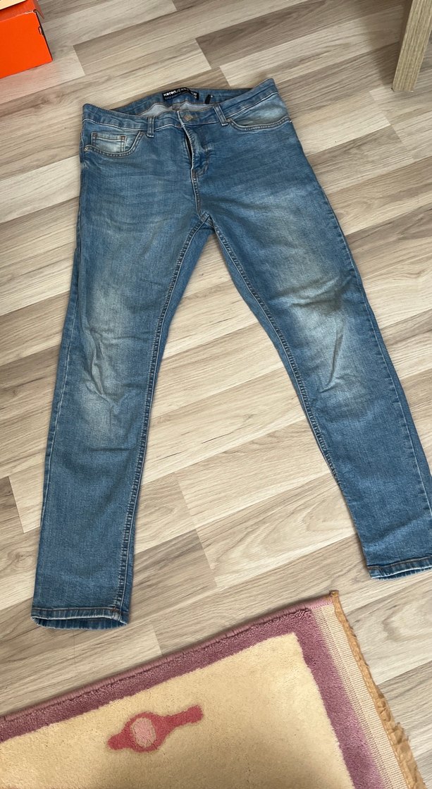 Mavi erkek Denim Jean - Görsel 2