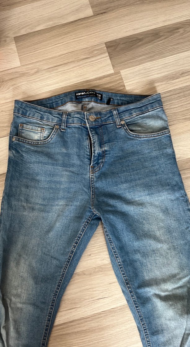 Mavi erkek Denim Jean - Görsel 4