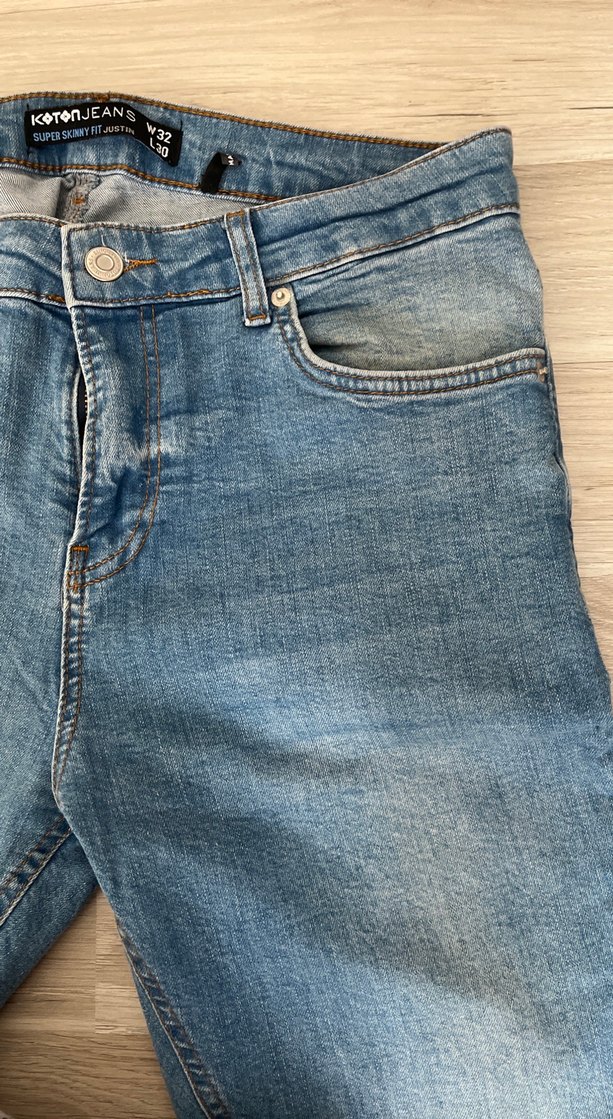 Mavi erkek Denim Jean - Görsel 5