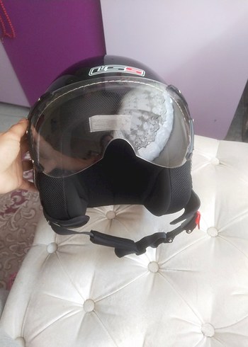 Siyah Biker Motosiklet Kaskı Velcro Bantlı - Görsel 5