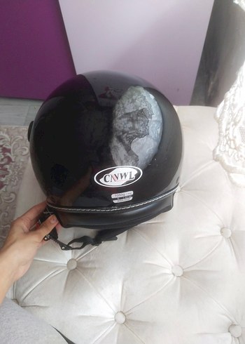 Siyah Biker Motosiklet Kaskı Velcro Bantlı - Görsel 4