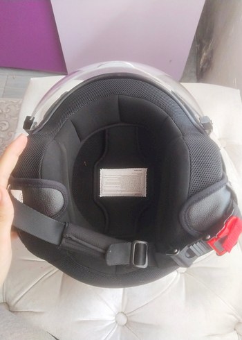 Siyah Biker Motosiklet Kaskı Velcro Bantlı - Görsel 2