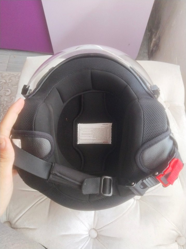 Siyah Biker Motosiklet Kaskı Velcro Bantlı - Görsel 2